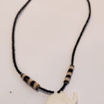 Finnkibu-necklace from cow horn with small beads - white