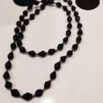 Finnkibu - Recycled paper bead necklaces - black and earrings