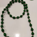 Finnkibu - Recycled paper bead necklaces - green and earrings