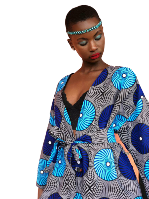 African Kimono pure blue